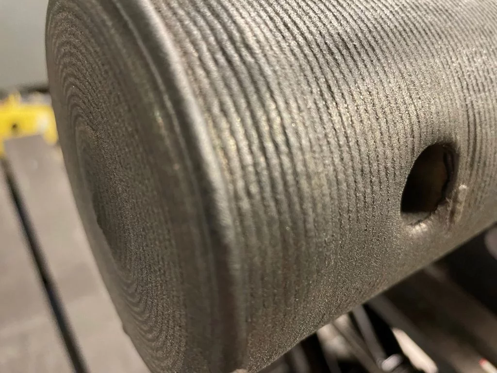 Detailaufnahme von einem beschichteten Blasrohrkopf