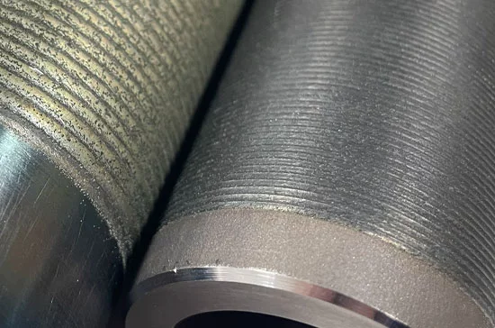 Vergleichsaufnahme Dünnschichtcladding und normales LaserCladding